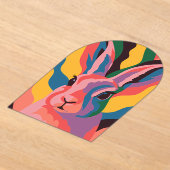 Vibrant Pop Art Cow Face Portrait アクリル招待状 (レイダウン)