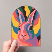 Vibrant Pop Art Cow Face Portrait アクリル招待状 (インサイチュ (ポータブル))