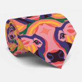 Vibrant Pop Art Cow Face Portrait ネクタイ (ロール)