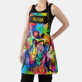 Vibrant Pop Art Graffiti Abstract Personalized エプロン (インサイチュ)