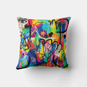Vibrant Pop Art Graffiti Abstract Personalized クッション (裏面)