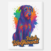 Vibrant Pop Art Irish Wolfhound Illustration マグネット (正面)