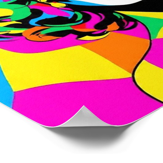 Vibrant Pop Art Portrait ポスター (角)