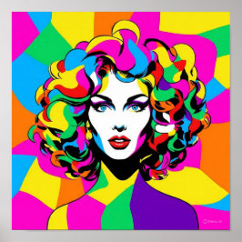 Vibrant Pop Art Portrait ポスター