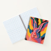 Vibrant Pop Art Rabbit Portrait Illustration ノートブック (内部)
