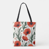 Vibrant Poppy Field | Bold Floral トートバッグ (裏面)
