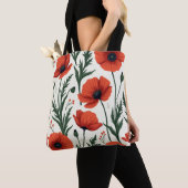 Vibrant Poppy Field | Bold Floral トートバッグ (クローズアップ)