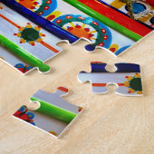 Vibrant Pottery on Rustic Taormina Staircase ジグソーパズル (側面)