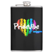 Vibrant PrideVibe フラスク: 虹色でプライドを掲げよう フラスク (正面)