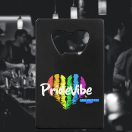 Vibrant PrideVibe: 虹色のハートが輝く クレジットカード栓抜き