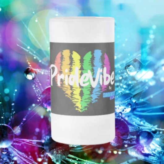 Vibrant PrideVibe: 虹色のハートで乾杯 フロストグラスビールジョッキ
