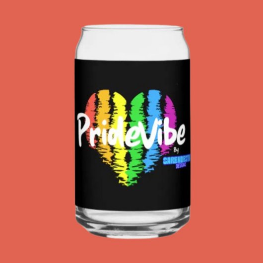 Vibrant PrideVibe: 虹色ハートで乾杯 ガラス缶