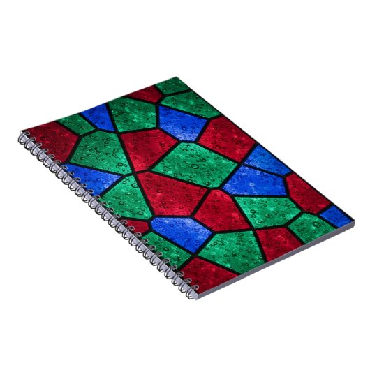 Vibrant Prism Rainbow Glass Mosaic Notebook ノートブック (右側)