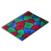 Vibrant Prism Rainbow Glass Mosaic Notebook ノートブック (左側)