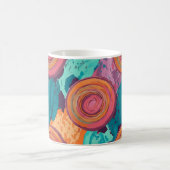 Vibrant Psychedelic Concentric Swirl Painterly Art コーヒーマグカップ (中央)