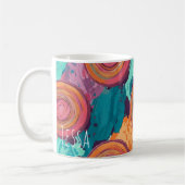 Vibrant Psychedelic Concentric Swirl Painterly Art コーヒーマグカップ (左)