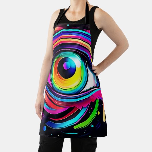 Vibrant Psychedelic Eye Art エプロン (インサイチュ)