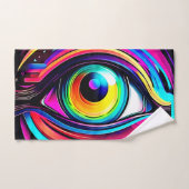 Vibrant Psychedelic Eye Art バスタオルセット (ハンドタオル)