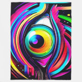Vibrant Psychedelic Eye Art フリースブランケット (正面)