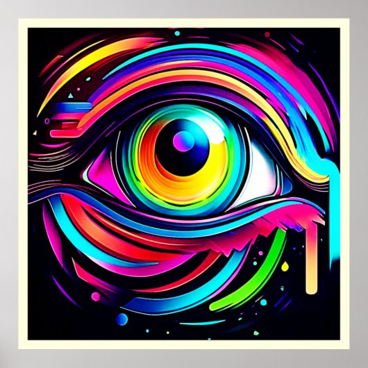Vibrant Psychedelic Eye Art ポスター (正面)