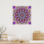 Vibrant Psychedelic Kaleidoscope Mandala ポスター (キッチン)