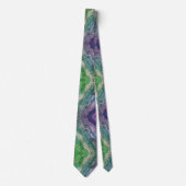 Vibrant Psychedelic Marble Flow in Green and Teal ネクタイ (正面)