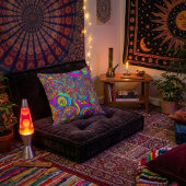 Vibrant Psychedelic Swirl - Abstract Groovy クッション