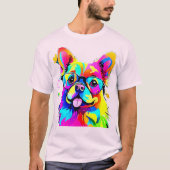 Vibrant Pup: Abstract Dog Art Tシャツ (正面)