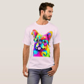 Vibrant Pup: Abstract Dog Art Tシャツ (正面フル)