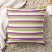 Vibrant Purple and Lime Green Stripe Pattern クッション (ブランケット)