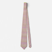 Vibrant Purple and Lime Green Stripe Pattern ネクタイ (正面)
