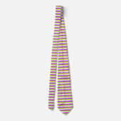 Vibrant Purple and Lime Green Stripe Pattern ネクタイ (裏面)