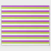 Vibrant Purple and Lime Green Stripe Pattern ラッピングペーパー (フラット)