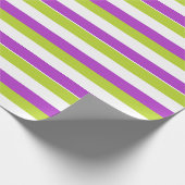 Vibrant Purple and Lime Green Stripe Pattern ラッピングペーパー (角)