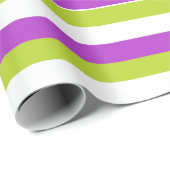 Vibrant Purple and Lime Green Stripe Pattern ラッピングペーパー (ロールコーナー)