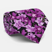 Vibrant purple and pink orchids wildflower ネクタイ (ロール)