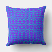 Vibrant Purple and Turquoise Scallop Pattern クッション (裏面)