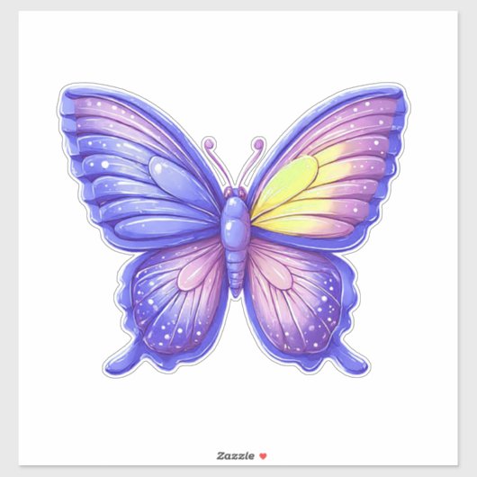Vibrant Purple Butterfly Balloon Art シール (シート)