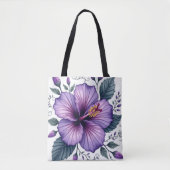 Vibrant Purple Hibiscus | Tropical Floral Accessor トートバッグ (正面)