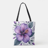 Vibrant Purple Hibiscus | Tropical Floral Accessor トートバッグ (裏面)