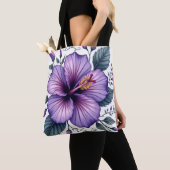 Vibrant Purple Hibiscus | Tropical Floral Accessor トートバッグ (クローズアップ)