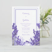 Vibrant Purple Lavender Indigo Frame Wedding 招待状 (スタンド正面)