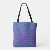 Vibrant Purple Petal Grid Pattern トートバッグ (裏面)