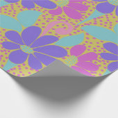 Vibrant Purple & Pink Floral Pattern Wrapping  ラッピングペーパー (角)
