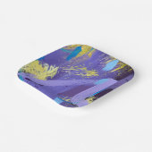 Vibrant Purple, Yellow, and Blue Abstract Art ペーパープレート (傾斜あり)