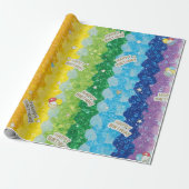 Vibrant Rainbow Birthday Cake Wrapping Paper  ラッピングペーパー (アンロールド)