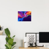 Vibrant+Rainbow+Color+Convergence+Abstract+Poster ポスター (ホームオフィス)
