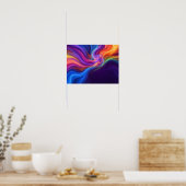 Vibrant+Rainbow+Color+Convergence+Abstract+Poster ポスター (キッチン)