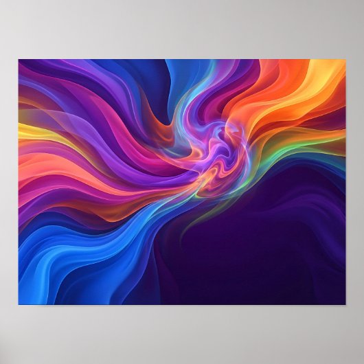 Vibrant+Rainbow+Color+Convergence+Abstract+Poster ポスター (正面)