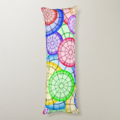 Vibrant Rainbow Concentric Circles  ボディピロー (裏面 (縦))